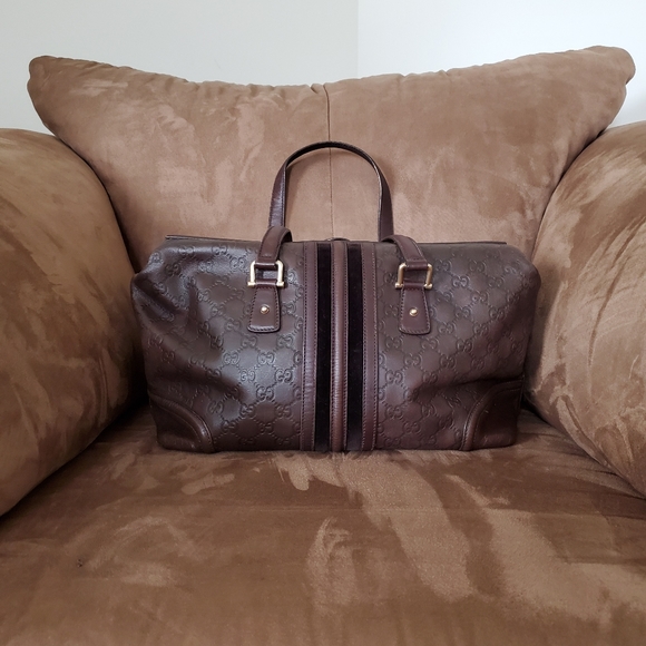 Authentic Brown Guccisima Gucci Boston Handbag - Picture 3 of 14